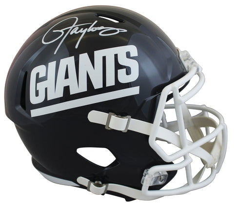 Giants Lawrence Taylor Signed 81-99 TB Full Size Speed Rep Helmet BAS Witnessed