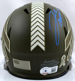 Josh Allen Signed Bills Salute to Service Speed Mini Helmet- Becket W Hologram