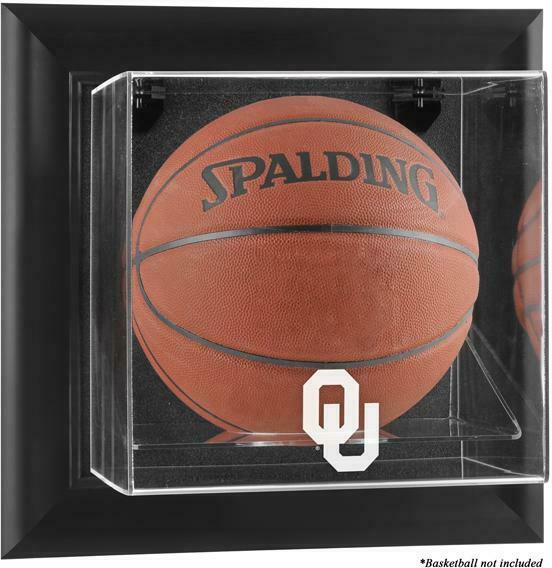 Oklahoma Sooners Black Framed Wall-Mountable Basketball Display Case - Fanatics