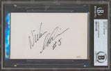 Red Wings Nicklas Lidstrom Authentic Signed 3x5 Index Card BAS Slabbed