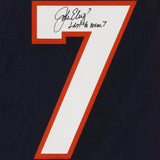 John Elway Broncos Signed Mitchell & Ness Navy Jersey w/"Last To Wear 7" Insc