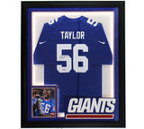 Lawrence Taylor Signed New York Giants LED Framed Nike Game Blue NFL Jersey