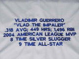 Vladimir Guerrero Signed Rangers Career Stat Jersey (JSA COA) A.L. M.V.P. 2004