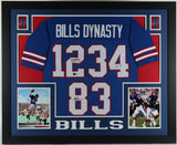 Jim Kelly, Thurman Thomas, & Andre Reed Signed 35x43 Framed Bills Dynasty Jersey