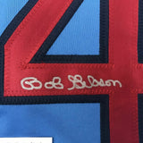 Autographed/Signed BOB GIBSON St. Louis Blue Baseball Jersey JSA COA Auto