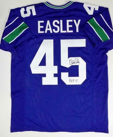 Kenny Easley Autographed Blue Pro Style Jersey W/ HOF - JSA W Auth *5