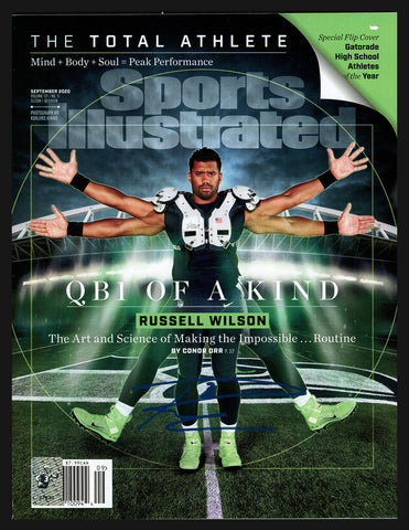 Russell Wilson Autographed Sports Illustrated Magazine Seahawks RW Holo #37830