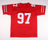 Joey Bosa Signed Ohio State Buckeyes Red Jersey (PSA COA) 2017 Pro Bowl Def.End