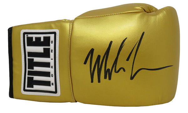 Mike Tyson Signed Title Gold Boxing Glove - (SCHWARTZ SPORTS COA)