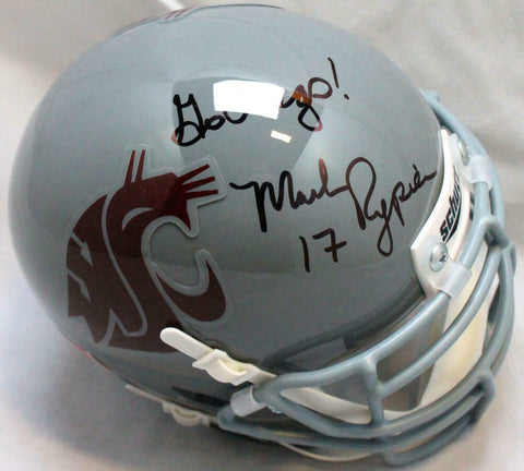 Mark Rypien Autographed Washington State Schutt Mini Helmet w/ Insc-Beckett W Ho