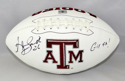 Kevin Smith Autographed Texas A&M Logo Football w/ Gig 'Em- Jersey Source Auth