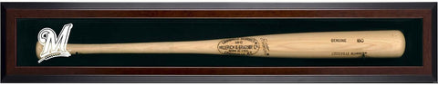 Milwaukee Brewers Logo Brown Framed Single Bat Display Case - Fanatics