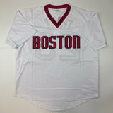 Autographed/Signed Luis Tiant Boston Red Sox White Baseball Jersey JSA COA