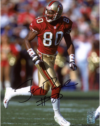 Jerry Rice 49ers Signed 8x10 Red Running Solo Photo - Fanatics