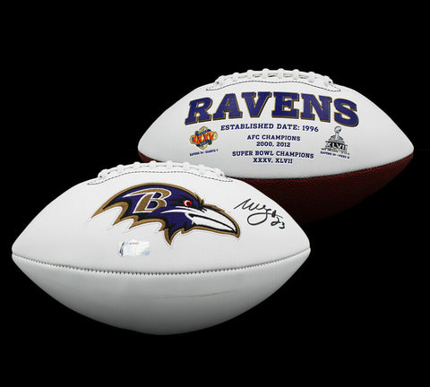 Willis McGahee Signed Baltimore Ravens Embroidered White NFL Football