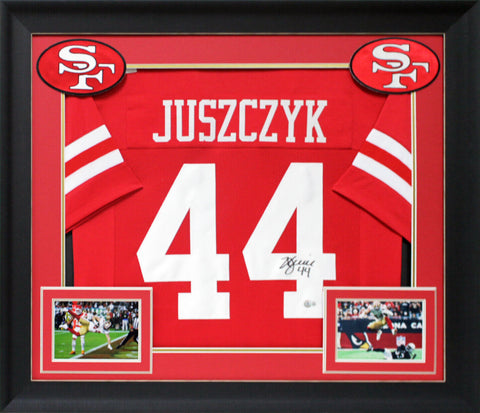 Kyle Juszczyk Authentic Signed Red Pro Style Framed Jersey BAS Witnessed