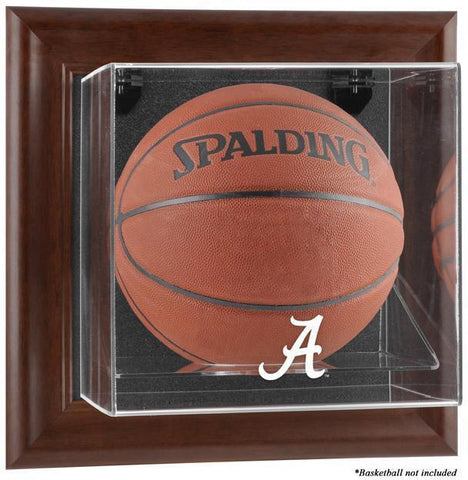 Alabama Brown Framed Wall-Mountable Basketball Display Case