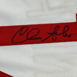Framed Autographed/Signed Chris Sabo 33x42 White Baseball Jersey JSA COA