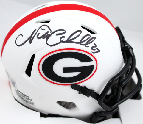 Nick Chubb Autographed Georgia Bulldogs Lunar Speed Mini Helmet-Beckett W Holo