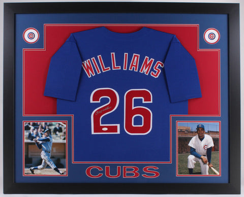 Billy Williams Signed Chicago Cubs 35x43 Custom Framed Jersey (JSA COA) HOF 1987