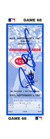Deion Sanders Signed Cincinnati Reds 9/3/1997 vs Royals Ticket BAS 37231