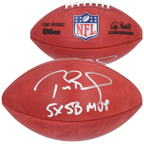 TOM BRADY Autographed "5x SB MVP" Authentic Official NFL Duke Football FANATICS