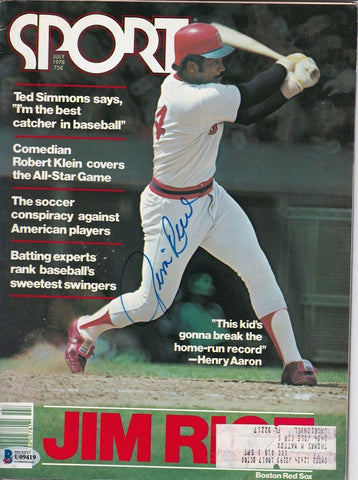 Jim Rice Signed Boston 1978 Sport Magazine BAS U09419
