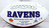 Ray Lewis Autographed Baltimore Ravens Logo Football w/SB MVP-Beckett W Hologram