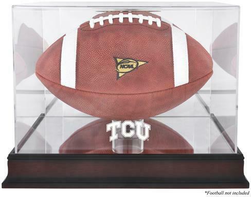 TCU Horned Frogs Mahogany Base Logo Football Display Case-Fanatics