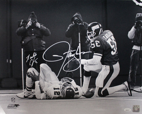 Lawrence Taylor & Randall Cunningham Signed 16x20 Photo AS IS JSA 38665
