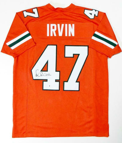 Michael Irvin Autographed Orange College Style Jersey - Beckett W Auth *4