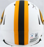 Aaron Jones Autographed Green Bay Packers Lunar Speed Mini Helmet-Beckett W Holo