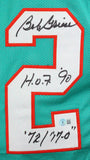 Bob Griese Autographed Teal Pro Style Jersey w/2 Insc.-Beckett W Hologram *Black