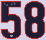 Roquan Smith Signed Chicago Bears 35x43 Custom Framed Jersey (Beckett COA)
