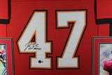 John Lynch Autographed/Signed Pro Style Framed Red XL Jersey Beckett 36210
