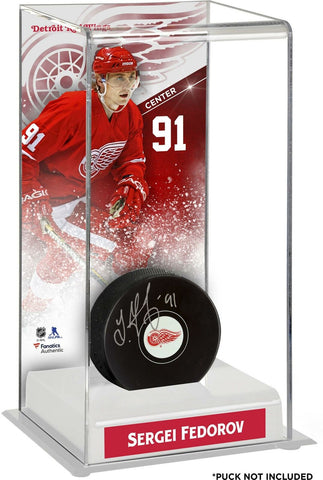Sergei Fedorov Detroit Red Wings Deluxe Tall Hockey Puck Case - Fanatics