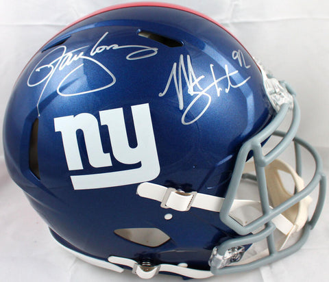 Michael Strahan Lawrence Taylor Signed Giants F/S Speed Auth. Helmet-BAW Holo