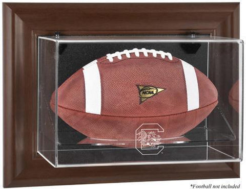 South Carolina Brown Framed Wall-Mountable Football Display Case