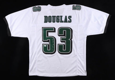 Hugh Douglas Signed Philadelphia Eagles Jersey (JSA COA) 3xPro Bowl Def. Lineman