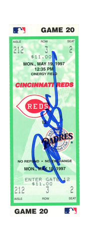 Deion Sanders Signed Cincinnati Reds 5/19/1997 vs Padres Ticket BAS 37240