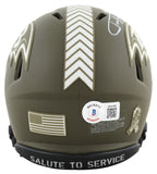 Ravens Justin Tucker Signed Salute To Service Speed Mini Helmet BAS Witnessed