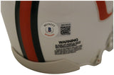 Ray Lewis Autographed Miami Hurricanes VSR4 Mini Helmet Beckett 36219