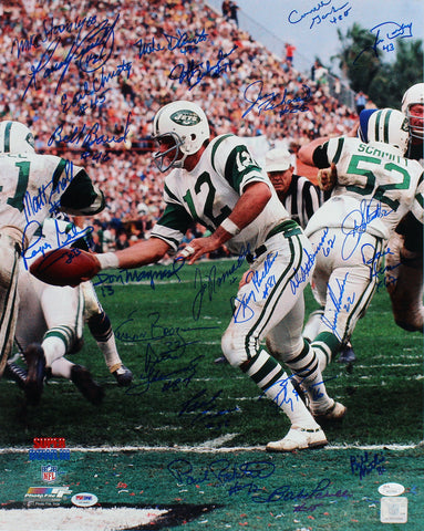 1968 Jets (25) Namath, Maynard Signed 16x20 Super Bowl III Photo PSA/DNA #U03480