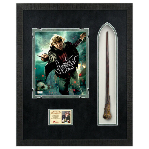 Rupert Grint Autographed Harry Potter Ron Weasley 8x10 Wand Framed Display
