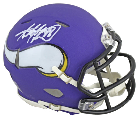 Vikings Adrian Peterson Authentic Signed Purple Speed Mini Helmet BAS Witnessed