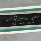 FRAMED Autographed/Signed LIVAN HERNANDEZ 97 WS MVP 33x42 Grey Jersey PSA COA