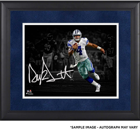 Dak Prescott Dallas Cowboys Framed Signed 11x14 Photo - Suede Matting - Fanatics