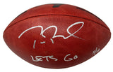 TOM BRADY Autographed "Let's Go" Duke Bucs Metallic Logo Football FANATICS LE 12
