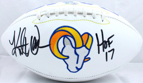 Kurt Warner Autographed St. Louis Rams Logo Football w/HOF-Beckett W Hologram