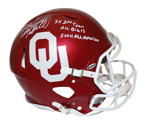 Adrian Peterson Signed Oklahoma Sooners Authentic Speed Helmet Beckett 38221